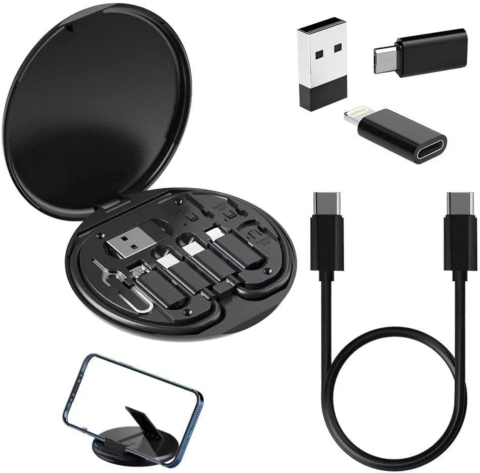 Compact ZQWINT multi connector cable kit holding smartphone as phone stand