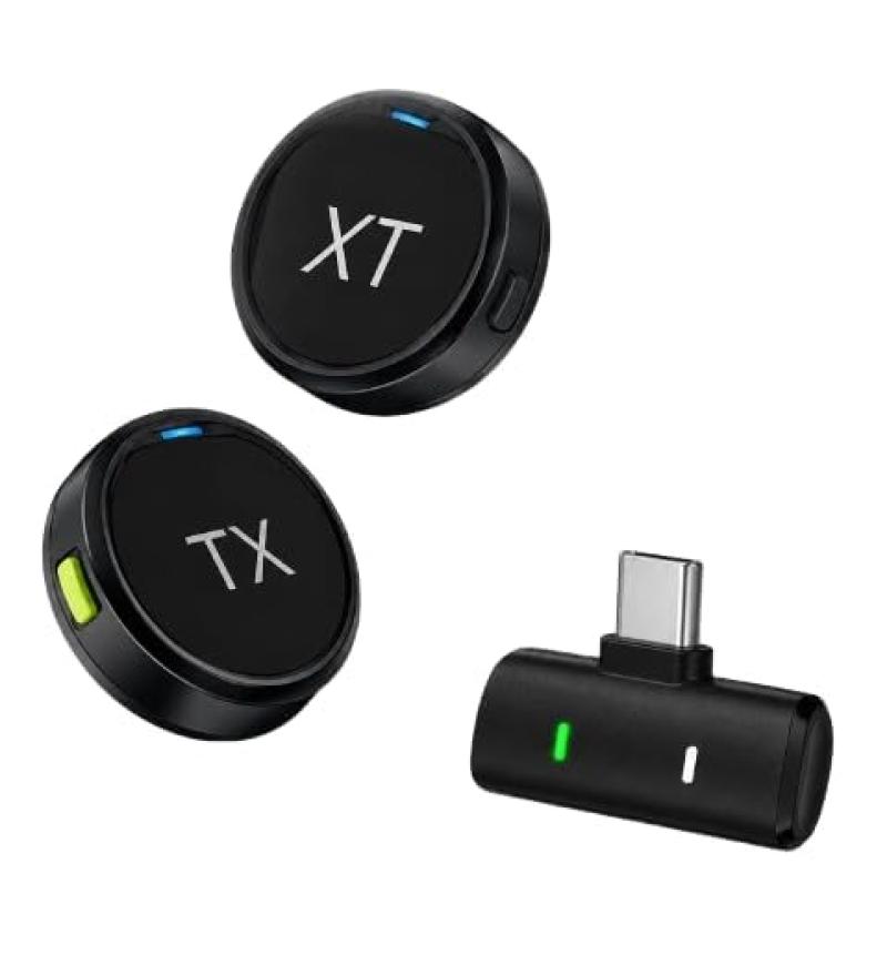 Wireless Microphone with Dual TX Transmitters, Clip-On