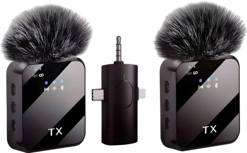 F11-2 Wireless Microphone with 3-Level Noise Reduction, Dual Mode & Type-C/Lightning Support