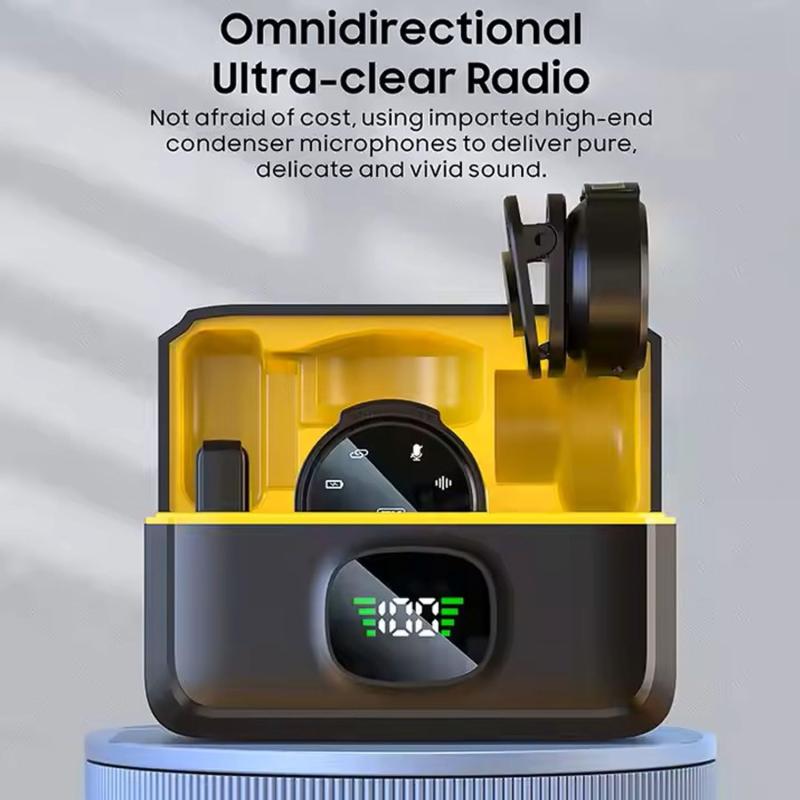 Q8 Wireless Microphone with Noise Cancellation, Dual Transmitters & Charging Case