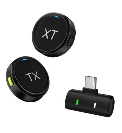Wireless Microphone with Dual TX Transmitters, Clip-On