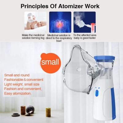Child mask accessory fitted on portable rechargeable nebulizer