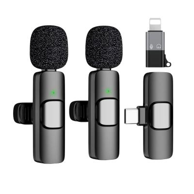 K9 Wireless Microphone System for Android & iPhone – Noise Reduction, Plug & Play, Rechargeable Dual Mic with Receiver