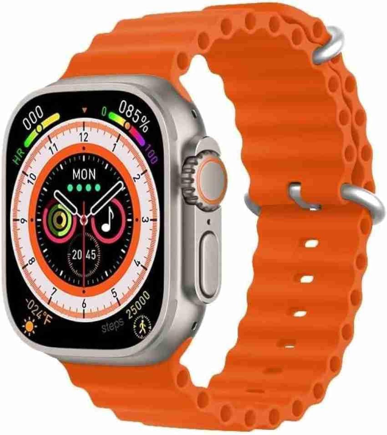 T800 Ultra Smart Watch 1.99 inch Infinite Display,Bluetooth Calling,Heart Rate Tracking, Sports Features (T800 Orange (Without SIM))