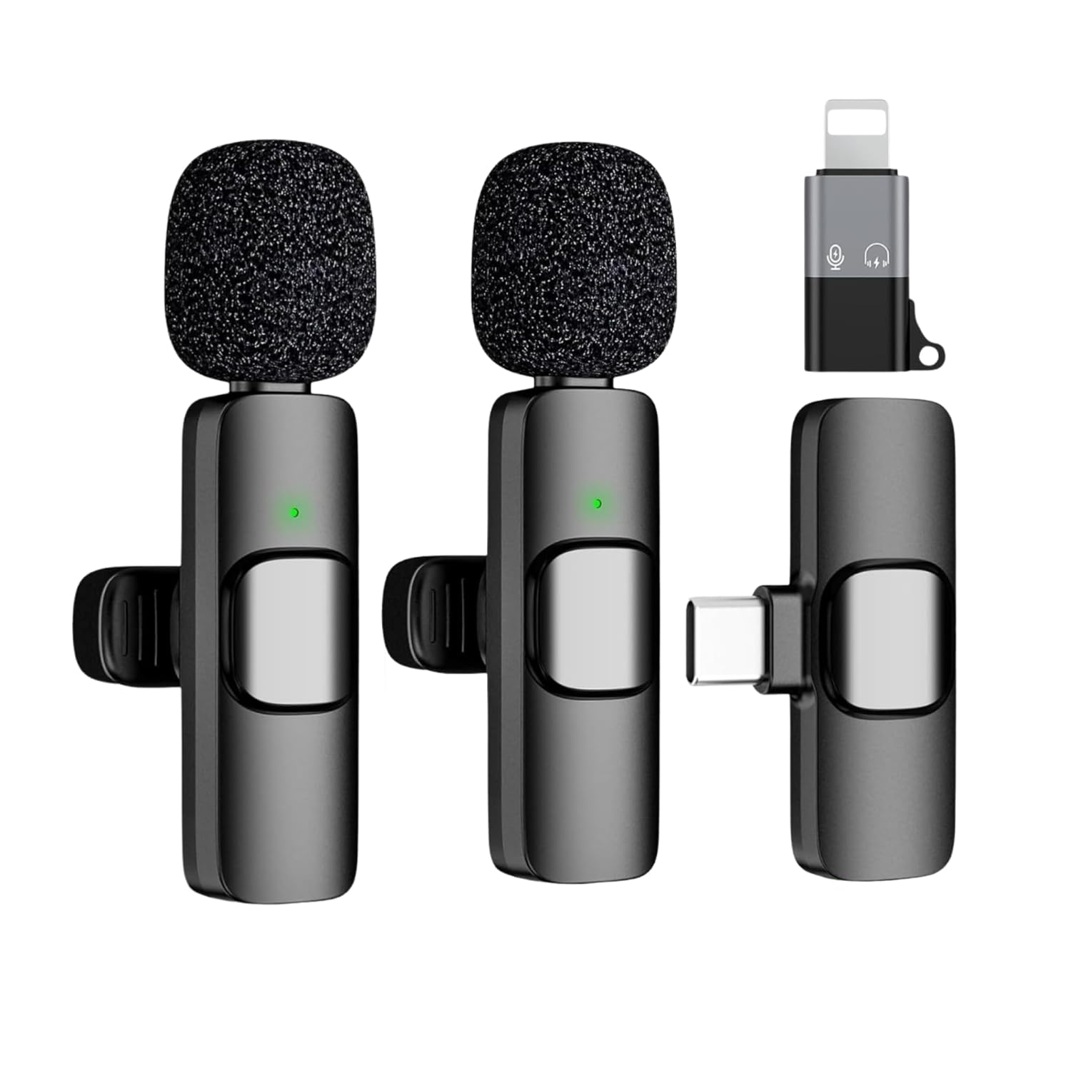 K9 Wireless Microphone System for Android & iPhone – Noise Reduction, Plug & Play, Rechargeable Dual Mic with Receiver