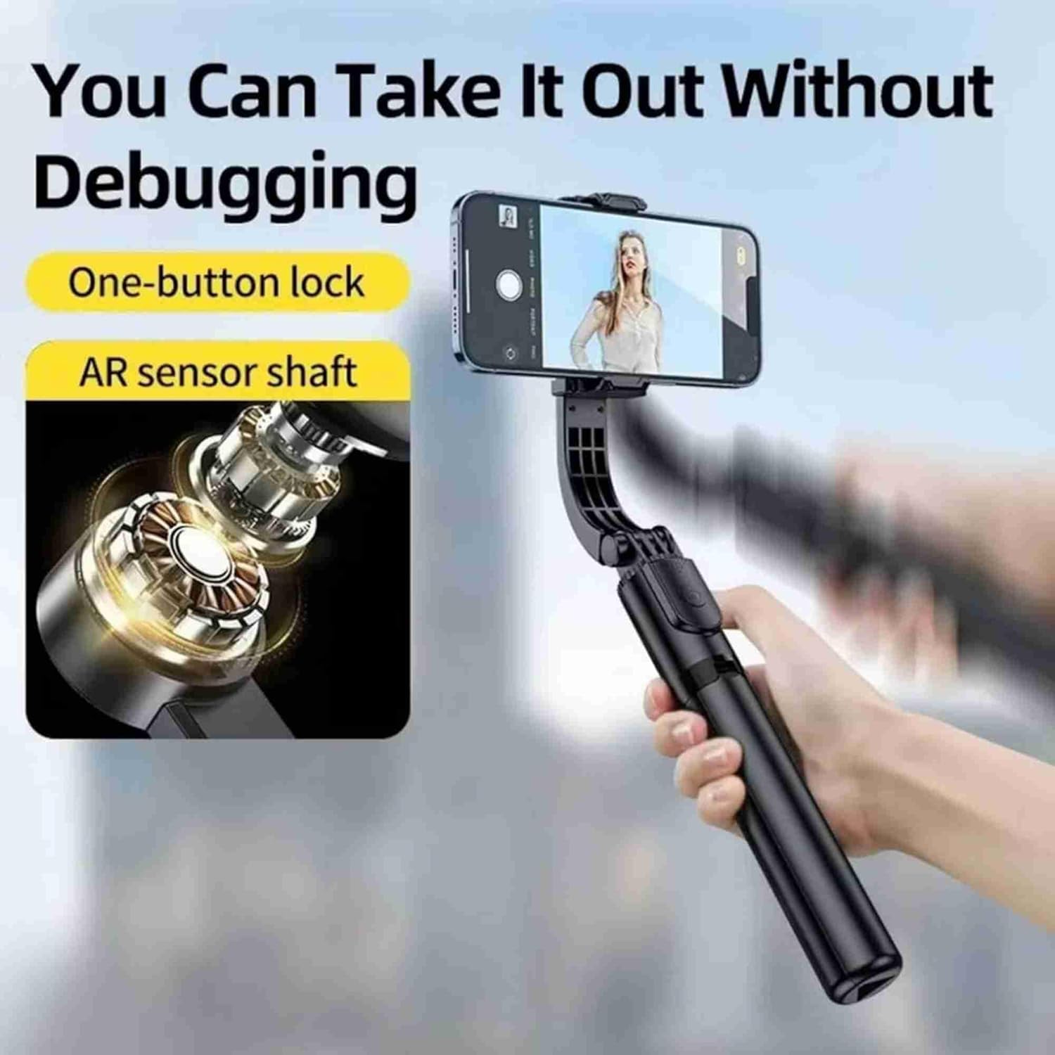 Power-Packed Gimbal Stabilizer Tripod Selfie Stick with Bluetooth Remote for Smartphones – Foldable, Lightweight & Pro-Level Stability