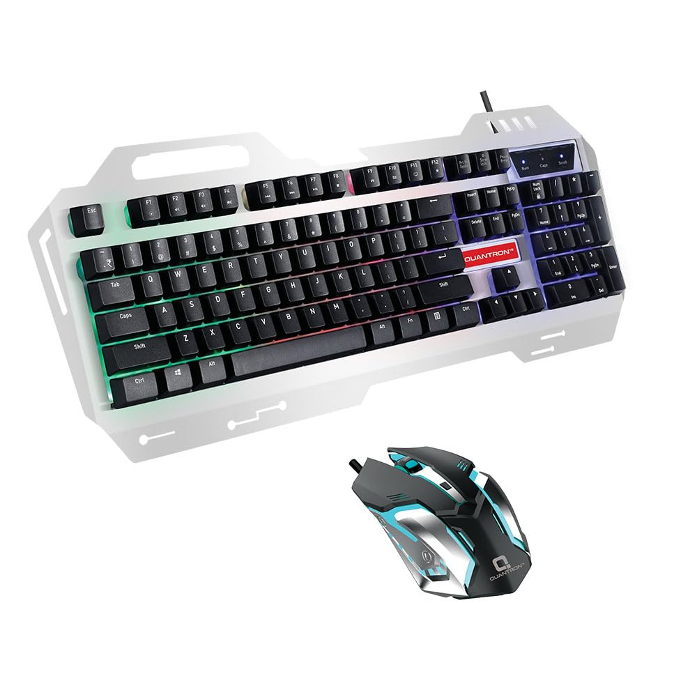 QUANTRON QKB-12 Wired Gaming Keyboard and Mouse Combo with RGB LED – High-Performance Gaming Set