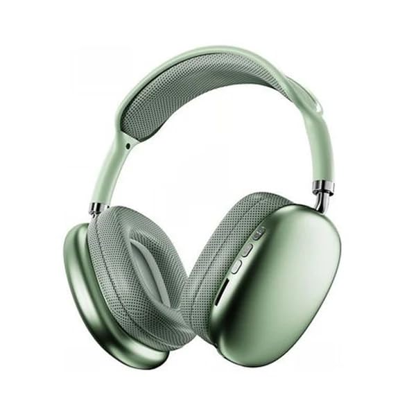 P9 Bluetooth Headphones with Mic – Wireless Max Headset Green | Deep Bass, Long Battery