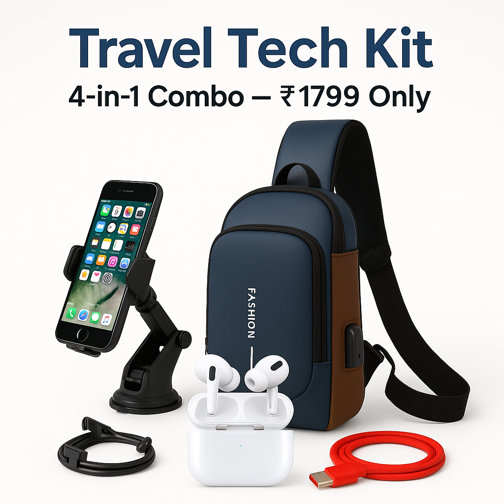 Ultimate Travel Tech Kit – 4-in-1 Smart Essentials Combo for Every Journey