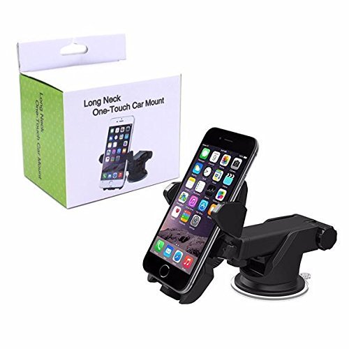 Long Neck One-Touch Car Mount – 360° Adjustable Dashboard & Windshield Mobile Holder