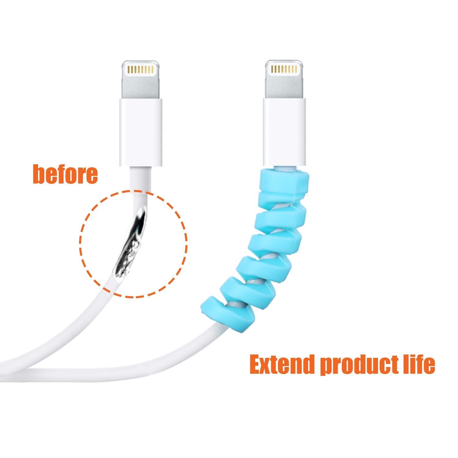 Cable Protector Data Cable Saver Charging Cord Protective Cable Cover (4pc)